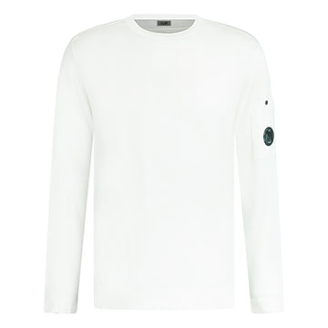 CP Company Sea Island Knitted Lens Sweatshirt White