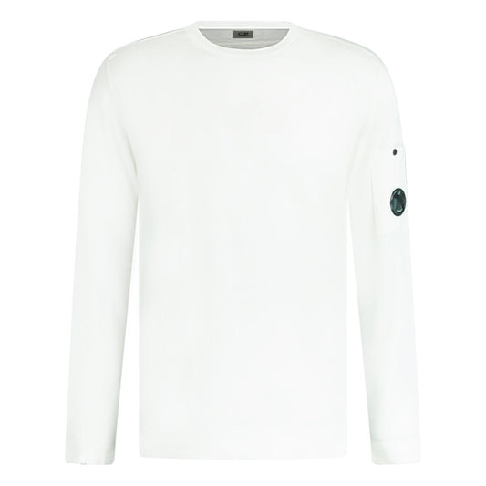 CP Company Sea Island Knitted Lens Sweatshirt White
