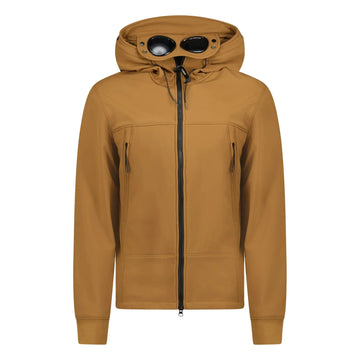 CP Company Softshell Goggle Hood Jacket Brown