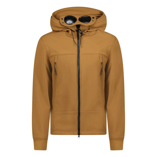 CP Company Softshell Goggle Hood Jacket Brown