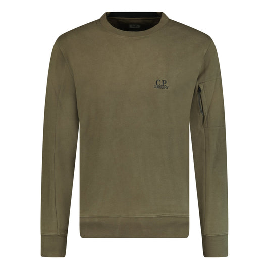 CP Company Stitched Logo Crewneck Sweatshirt Khaki