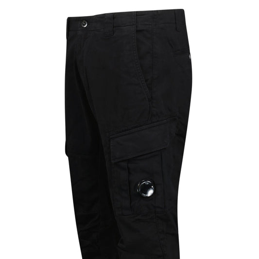 CP Company Stretch Sateen Ergonomic Lens Double Cargo Pants Black