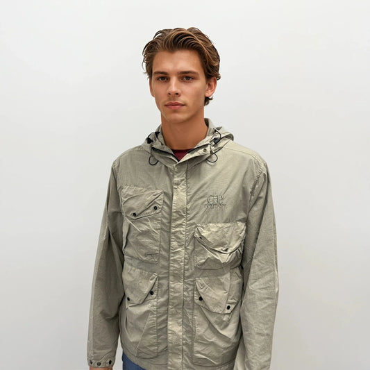 CP Company Vintage Khaki Flatt Nylon Goggle Jacket