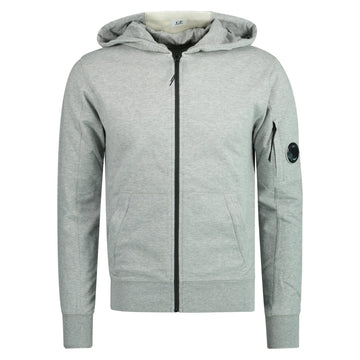 CP Company Zip Lens Hooded Sweatshirt Grey