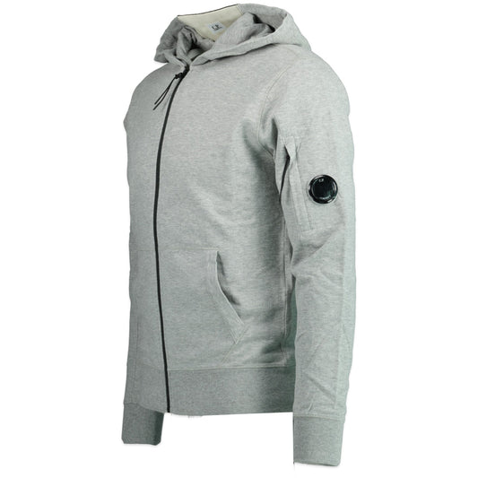 CP Company Zip Lens Hooded Sweatshirt Grey