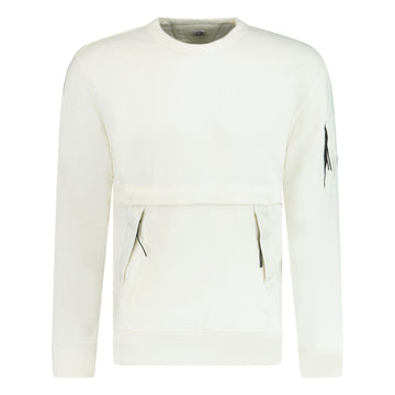 CP Company Zip-Pocket Lens Sweatshirt White