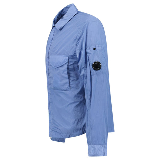 CP Company Zip-Up Chrome-R Pocket Overshirt Light Blue