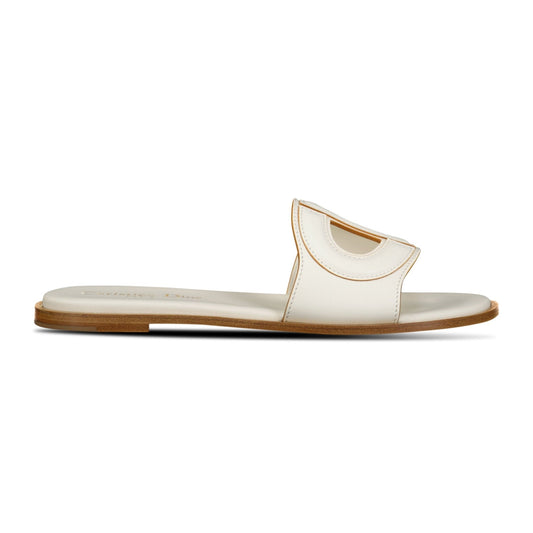 Dior D-Club Slide Calfskin Sandals White