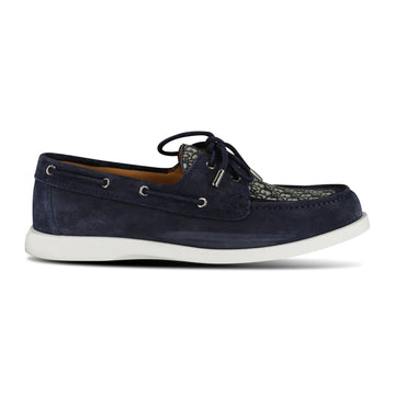 Dior Granville Boat Shoe Navy & Beige Suede