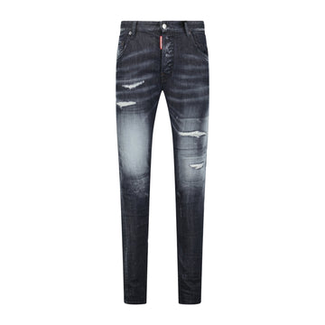 DSquared2 'Super Twinky Jean' Felt Logo Slim Fit Jeans Black