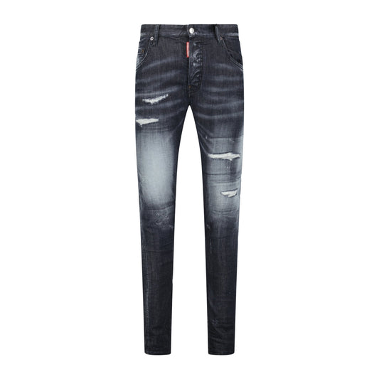 DSquared2 'Super Twinky Jean' Felt Logo Slim Fit Jeans Black