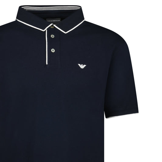 Emporio Armani Eagle Logo Twin Tip Polo-Shirt Navy
