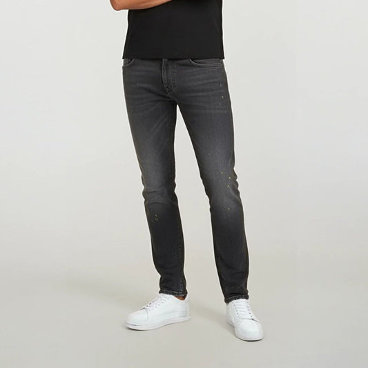 Emporio Armani J16 Slim-Cut Stonewashed Jeans in Black Grey