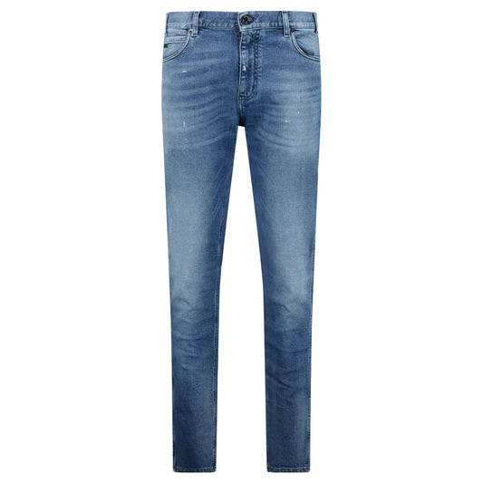 Emporio Armani J16 Slim-Cut Stonewashed Jeans in Blue