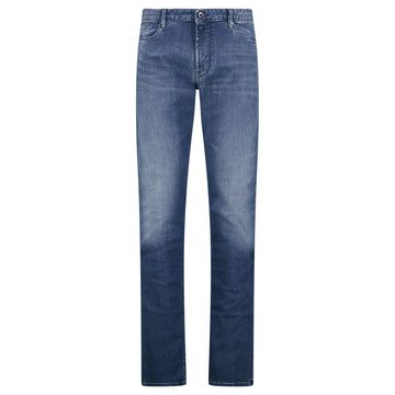Emporio Armani J06 Slim Fit 5 Pocket Silver Eagle Belt Patch Jeans Blue