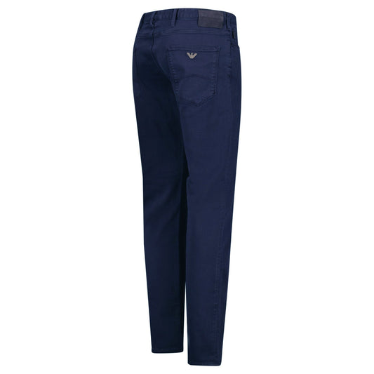 Emporio Armani J06 Slim Fit 5 Pocket Silver Eagle Belt Patch Jeans Navy