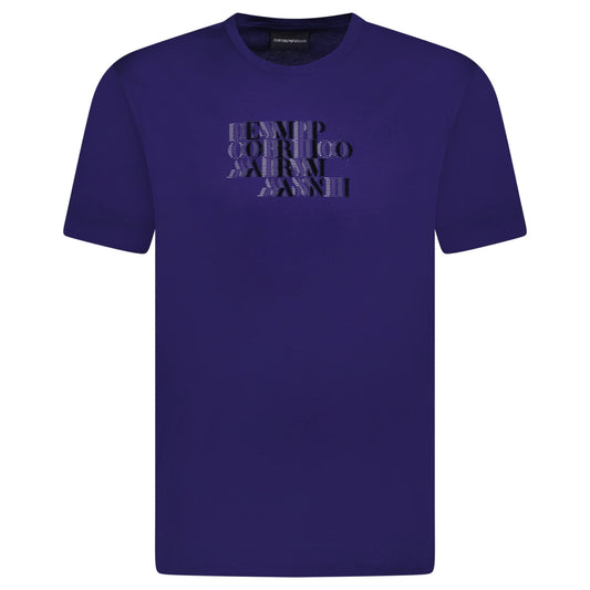 Emporio Armani Velvet Writing Logo Mercerised T-Shirt Purple