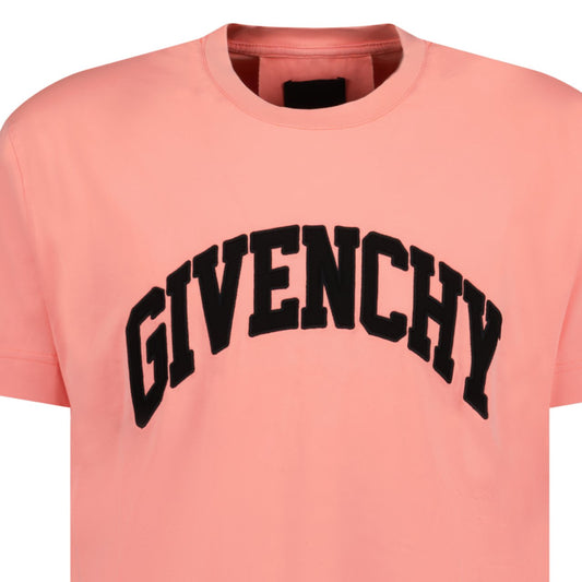 Givenchy Logo Embroidery Logo T-Shirt Coral Pink