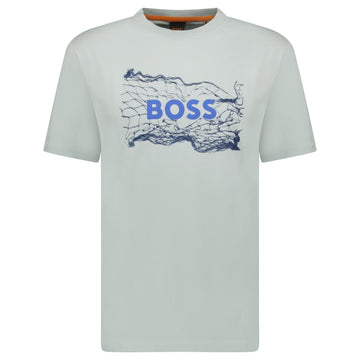Hugo Boss Light Blue Cotton Jersey Artwork T-shirt