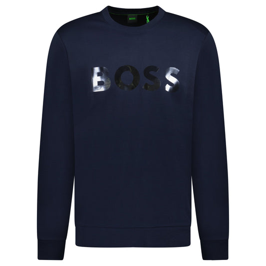Hugo Boss Salbo Mirror Crewneck Sweatshirt Navy