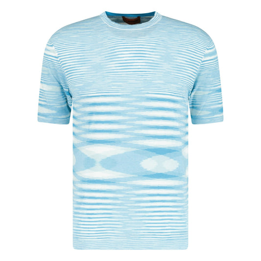 Missoni Knitted Stripe T-Shirt Blue & White