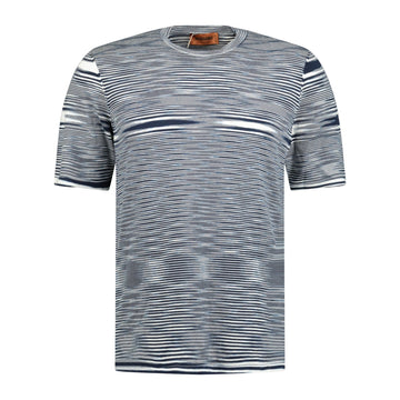 Missoni Knitted Stripe T-Shirt White & Navy