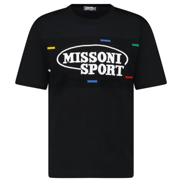 Missoni Sport Knitted Insert Logo T-Shirt Black Heritage