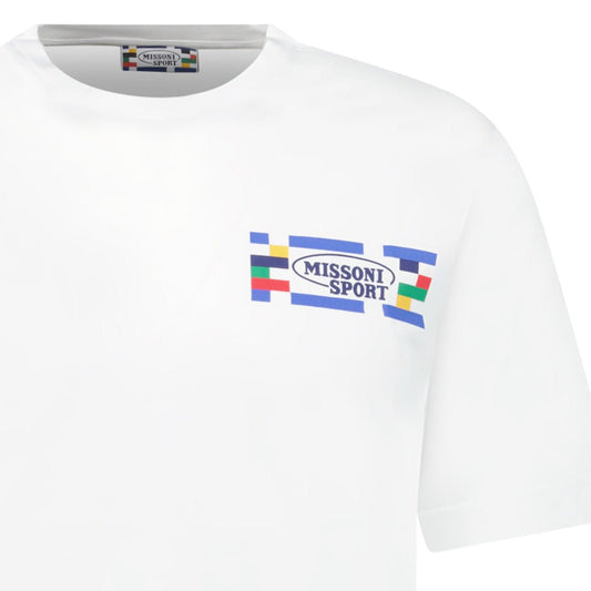 Missoni Sport Logo Crewneck T-Shirt White