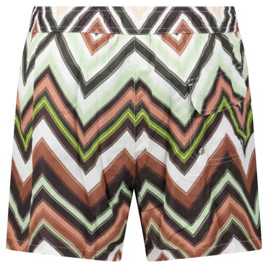 Missoni Zig Zag Swim Shorts Multi Green And Brown