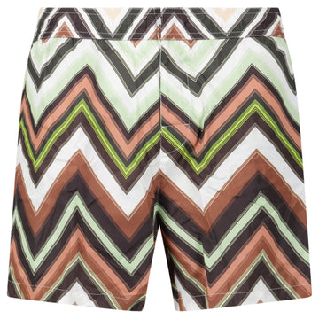 Missoni Zig Zag Swim Shorts Multi Green And Brown