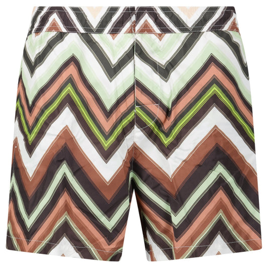 Missoni Zig Zag Swim Shorts Multi Green And Brown