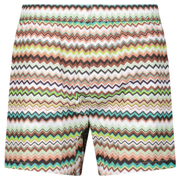 Missoni Zig Zag Swim Shorts Multi Green And Brown