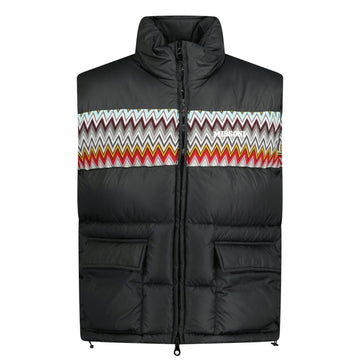 Missoni Padded Down Gilet With Mixed Pattern Black