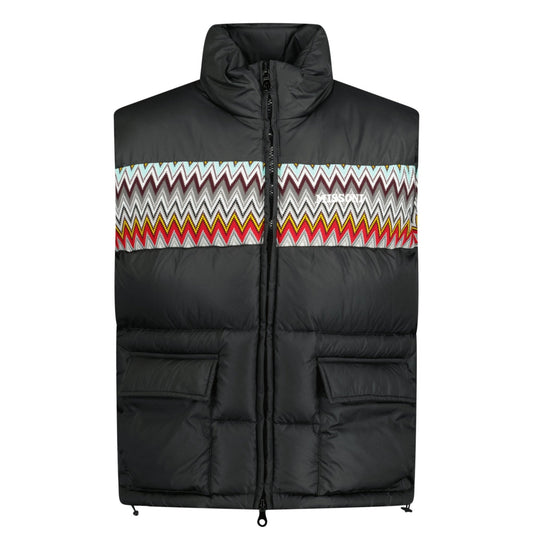 Missoni Padded Down Gilet With Mixed Pattern Black