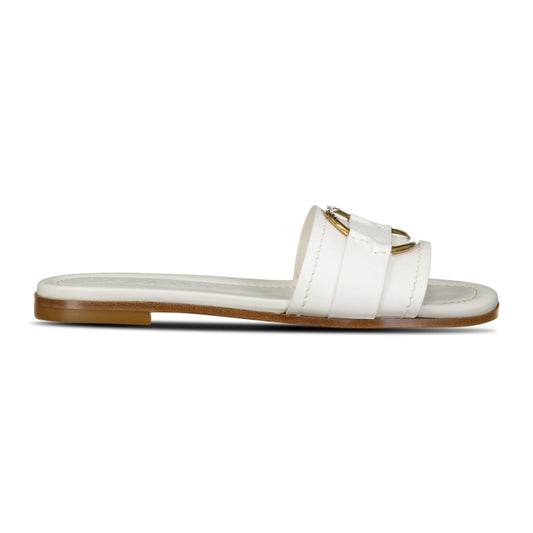 Moncler Bell Slides in White