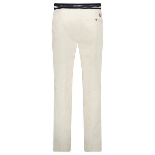 Moncler Chino Logo Trousers White