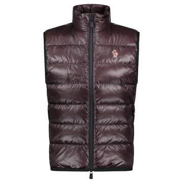 Moncler Grenoble Brown Quilted Down Vest Gilet