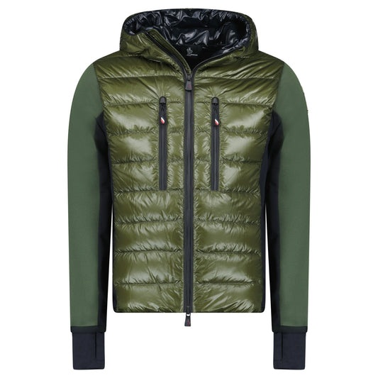 Moncler Grenoble Padded Zip Up Hooded Jacket Green