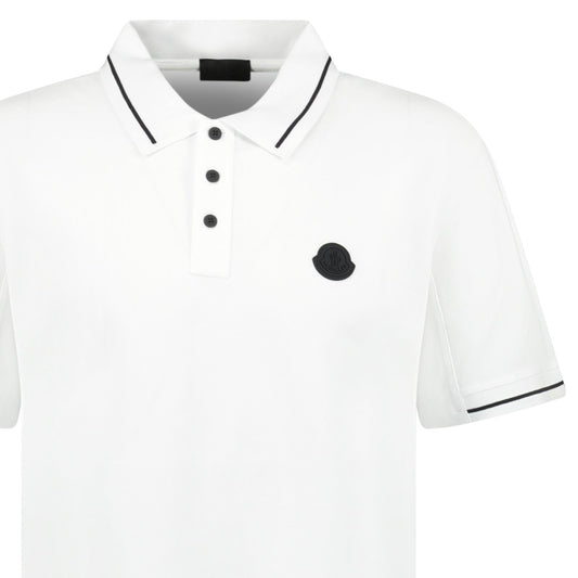 Moncler Logo Patch Smart Polo Shirt in White