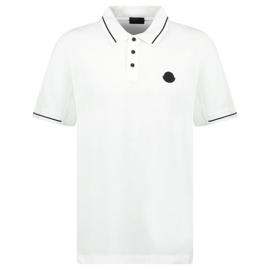 Moncler Logo Patch Smart Polo Shirt in White