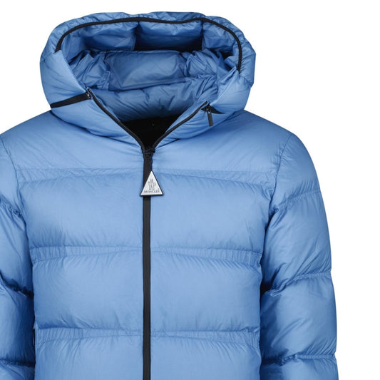 Moncler 'Masac' Hooded Short Down Jacket Blue