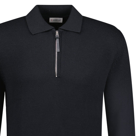 Moncler Wool Polo Jumper in Black