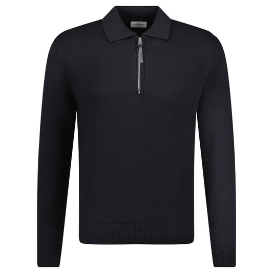 Moncler Wool Polo Jumper in Black