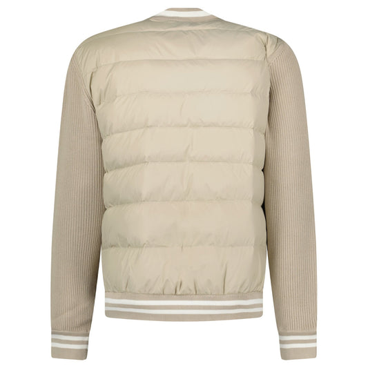 Moncler Padded Zip-Up Cardigan Jacket in Beige