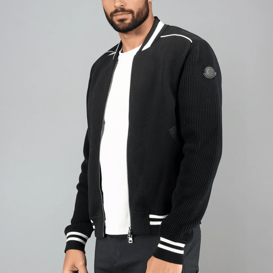 Moncler Padded Zip-Up Cardigan Jacket in Black