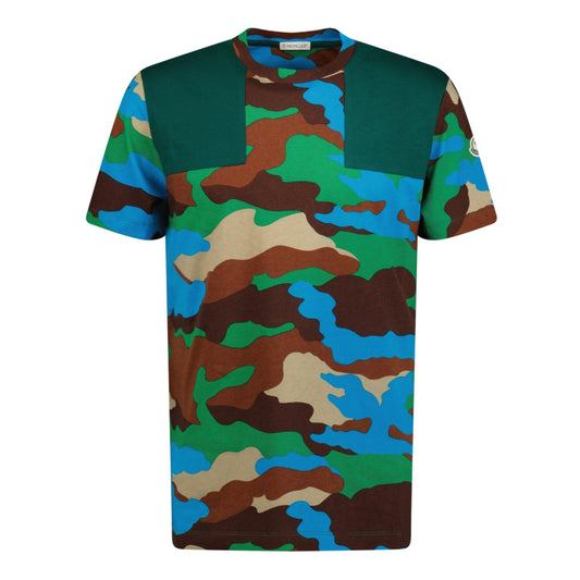 Moncler Raised Logo T-Shirt Camo Green