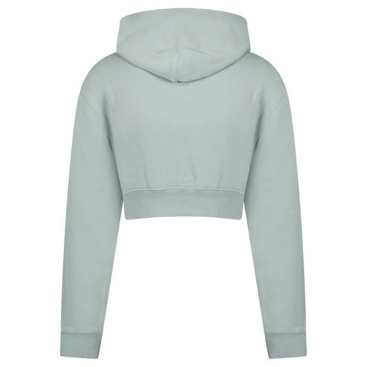 Off-White 70's Type Logo Crop Sweatshirt Grey