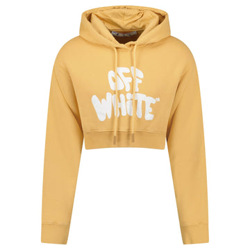 Off-White 70's Type Logo Crop Sweatshirt Sand