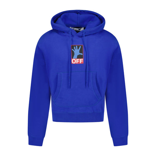 Off-White '90'S Hand Over' Logo Hoodie Blue
