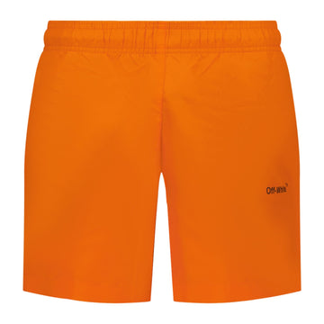 Off-White Arrow Design Swim Shorts Orange